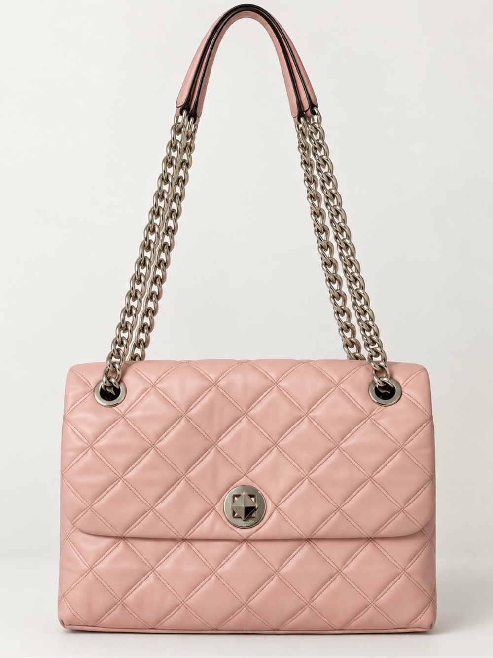 kate spade Quilted Double-Chain Shoulder Bag — Blush Pink
